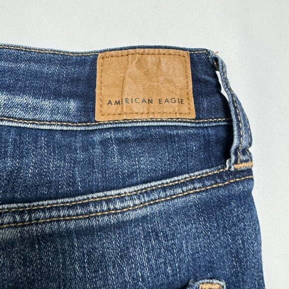 American Eagle High Rise Distressed Denim Shortie Cutoff Shorts Women’s 6 - Picture 3 of 13